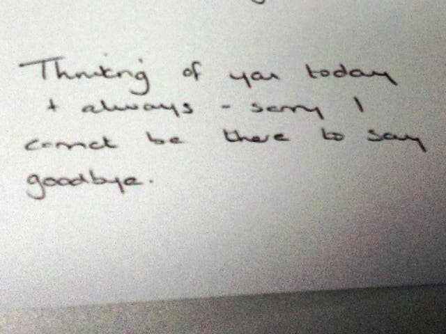 <p>The sympathy card was shown to the jury </p>