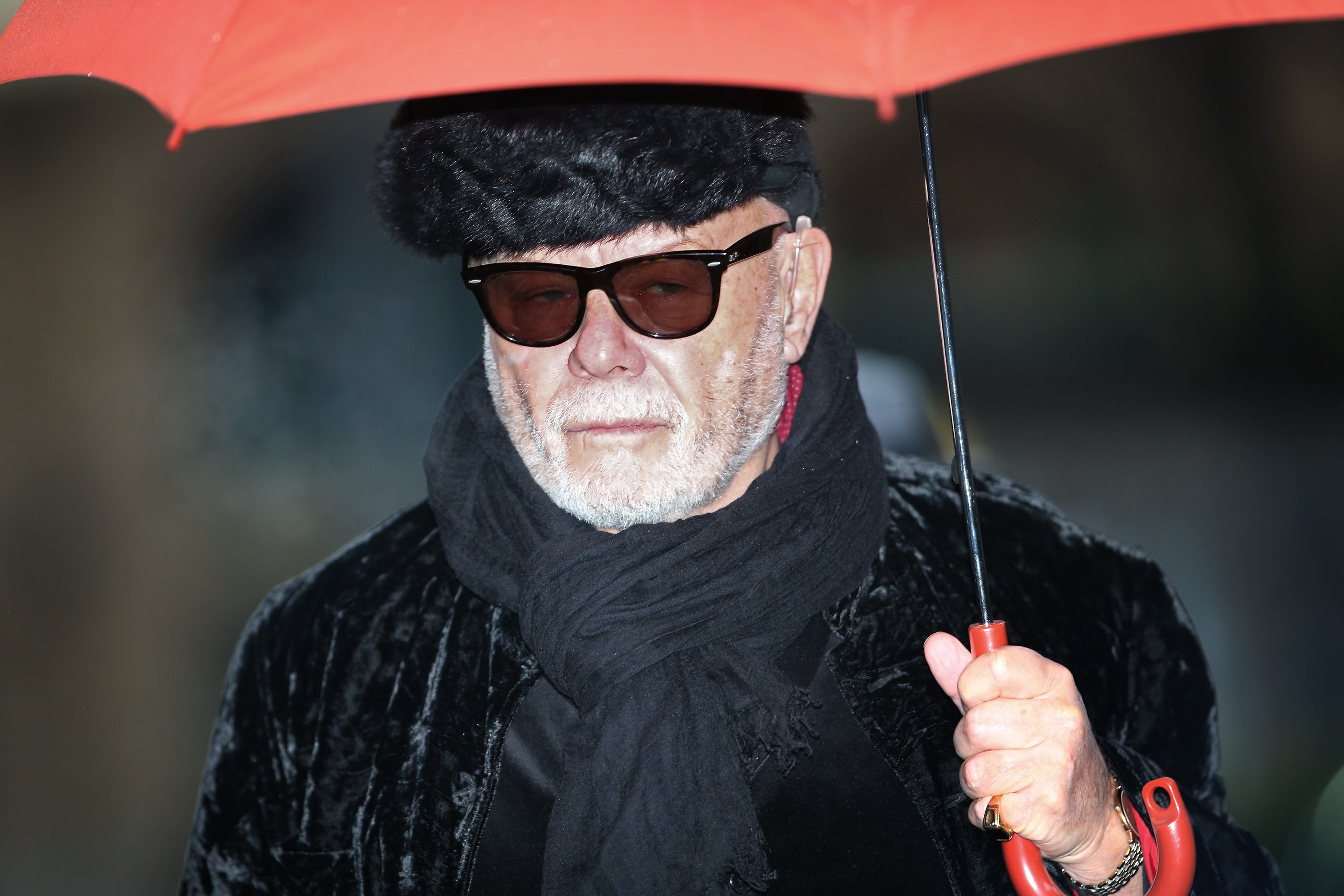 Gary Glitter, real name Paul Gadd, arrives at Southwark Crown Court on 5 February 2015