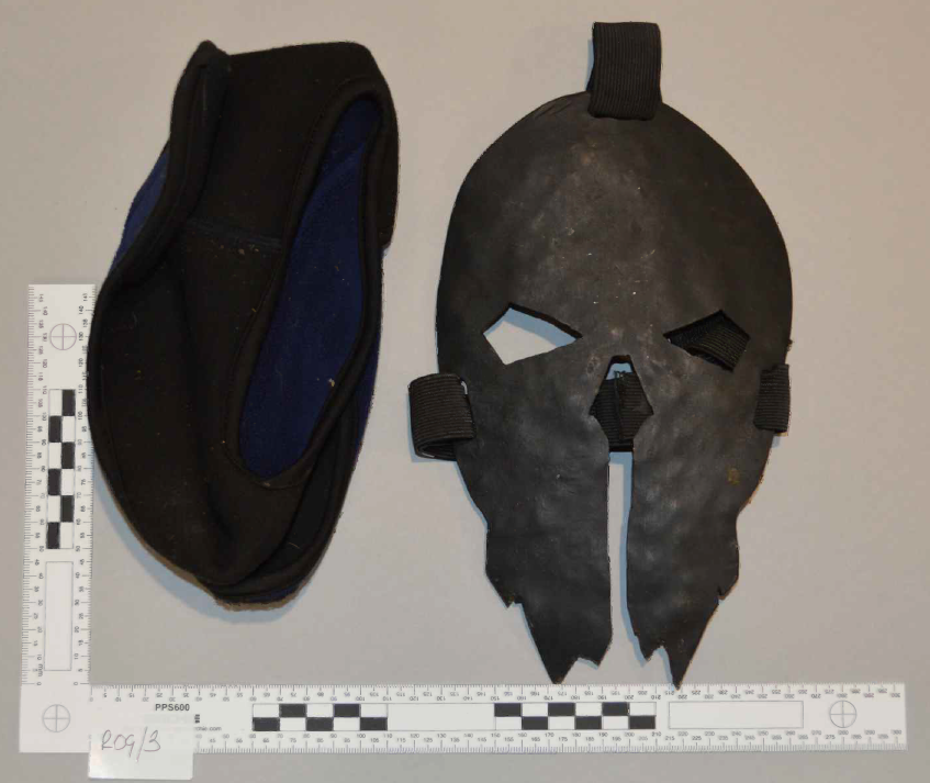 The mask worn by Chail when he tried to enter Windsor Castle with a crossbow