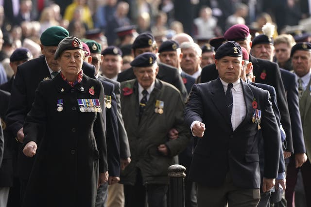 Nearly one-third of UK armed forces veterans living in England and Wales are aged 80 or over, while around one in six do not hold a passport (Andrew Matthews/PA)