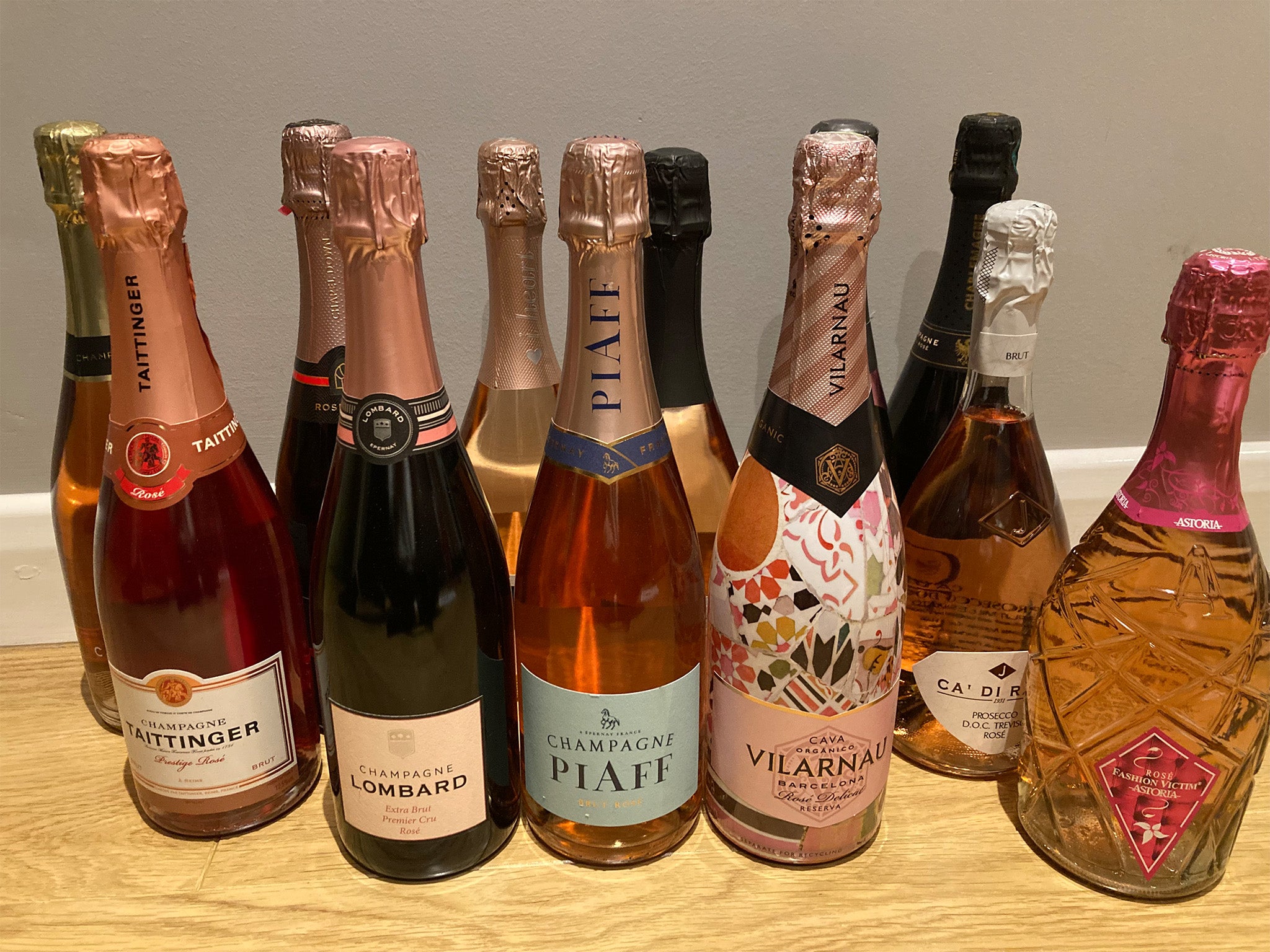 A selection of the rosé fizz we tried