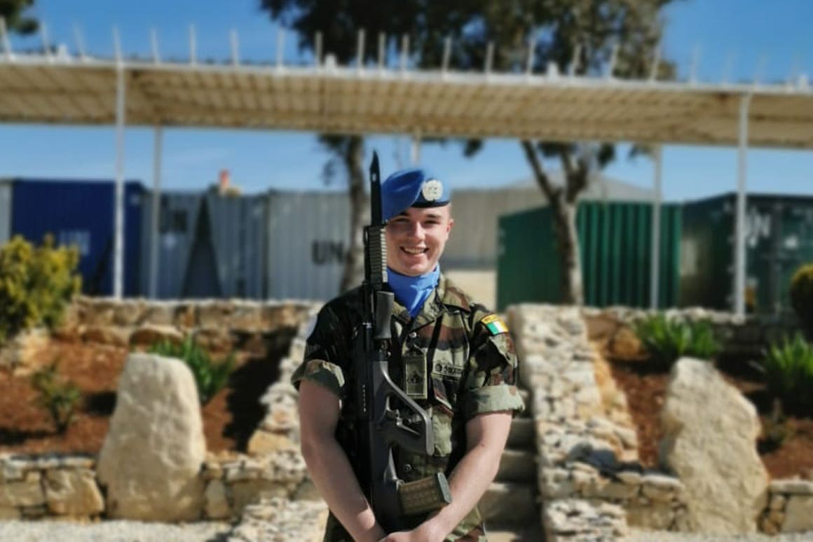 Irish Trooper Shane Kearney who was injured when his convoy came under attack in Lebanon, killing Private Sean Rooney (Defence Forces/PA)