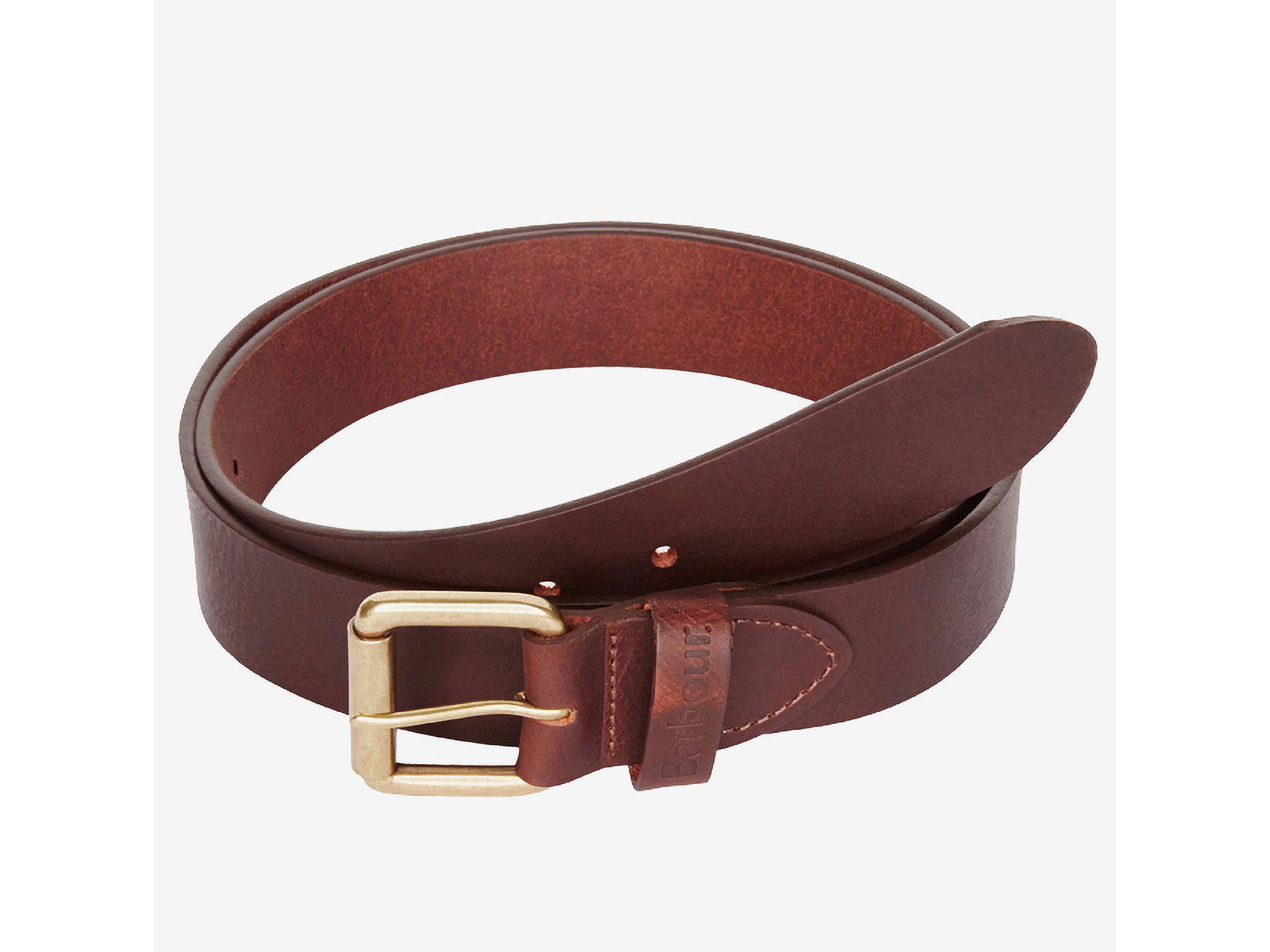 Barbour matt leather belt, brown