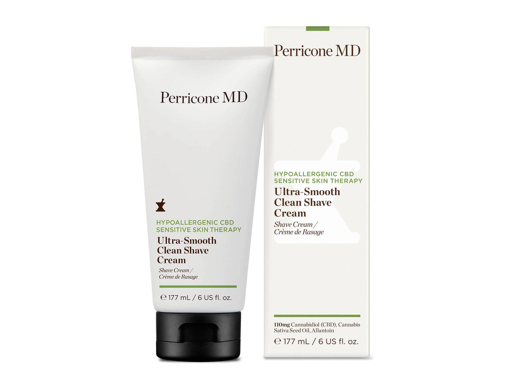 Perricone MD hypoallergenic CBD sensitive skin therapy ultra-smooth clean shave cream