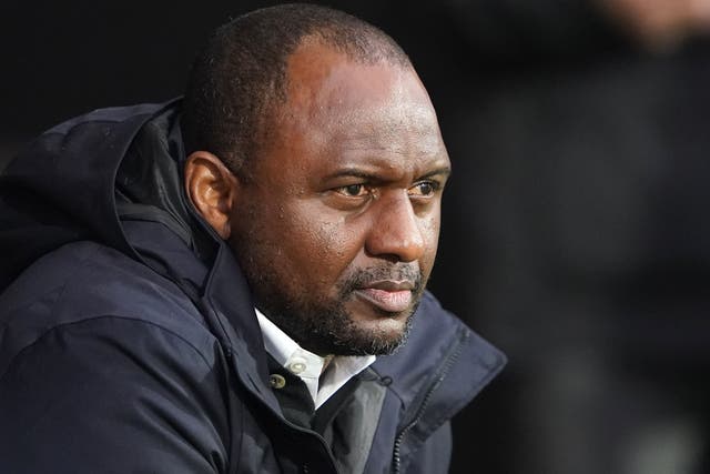 Crystal Palace boss Patrick Vieira was named to the Football Black List on Thursday (Zac Goodwin/PA)