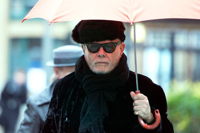 Former pop star Gary Glitter, real name Paul Gadd, arrives at Southwark Crown Court in London, where his trial over historic sex abuse charges dating back to 1970s continues.