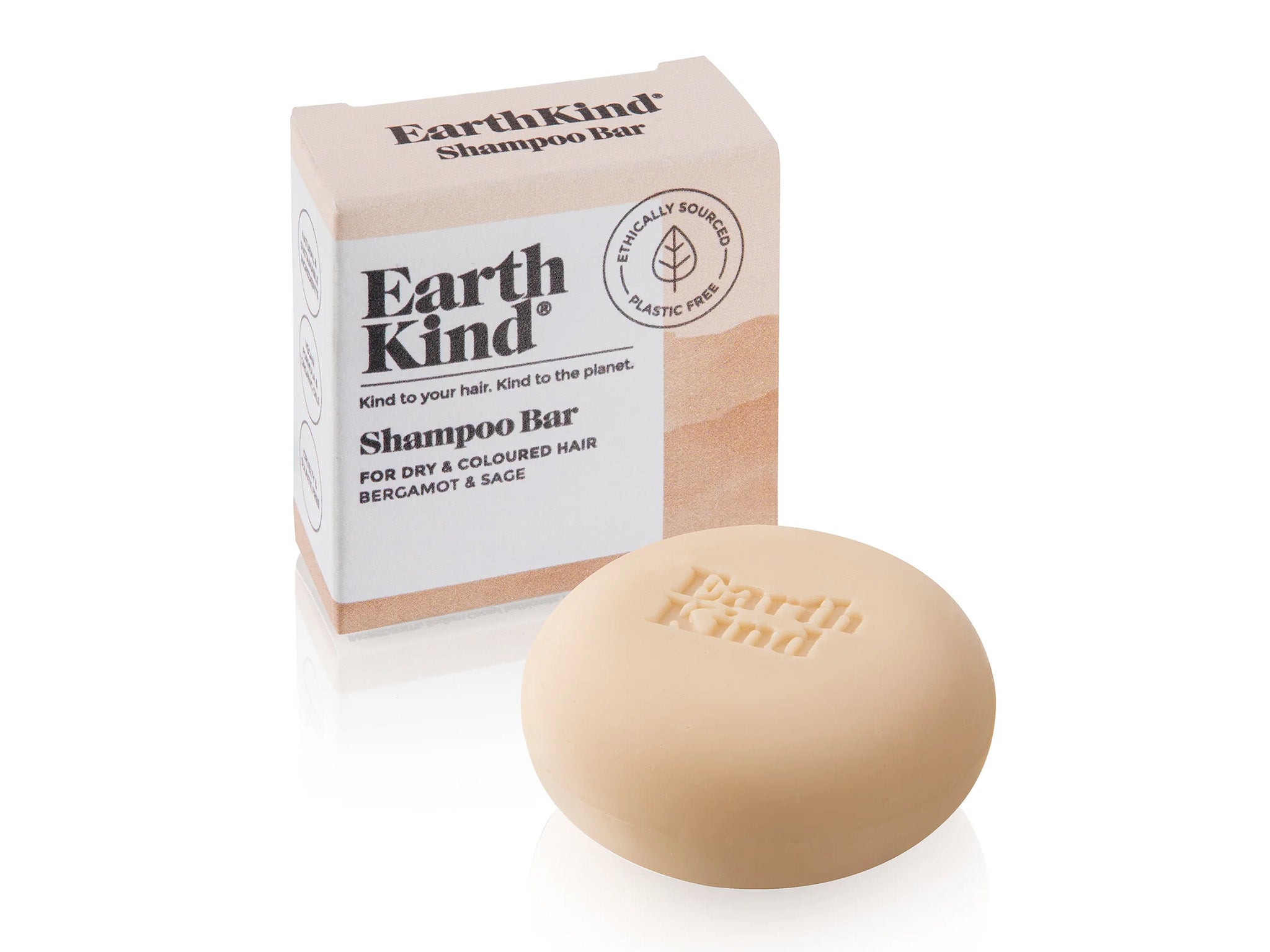 Earthkind bergamot & sage shampoo bar for dry & coloured hair