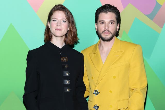 <p>Rose Leslie and Kit Harington attend the Louis Vuitton Menswear Fall-Winter 2023-2024 show as part of Paris Fashion Week  on January 19, 2023</p>