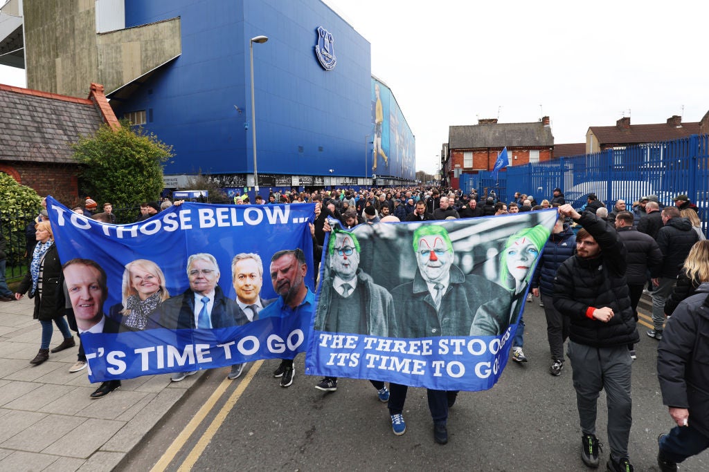 Everton fans had been vociferous in their protests against the board