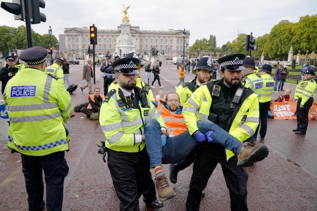 Policing Just Stop Oil protests cost taxpayers £7.5 million in just nine weeks, figures show (Jonathan Brady/PA)