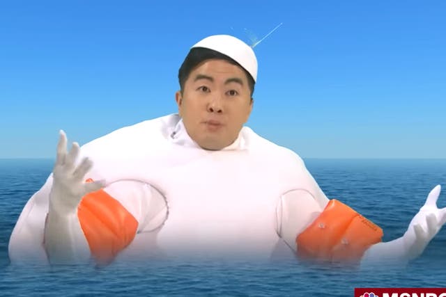 <p>Bowen Yang as the ‘Chinese spy balloon’ on ‘Saturday Night Live'</p>