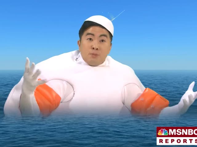 <p>Bowen Yang as the ‘Chinese spy balloon’ on ‘Saturday Night Live'</p>