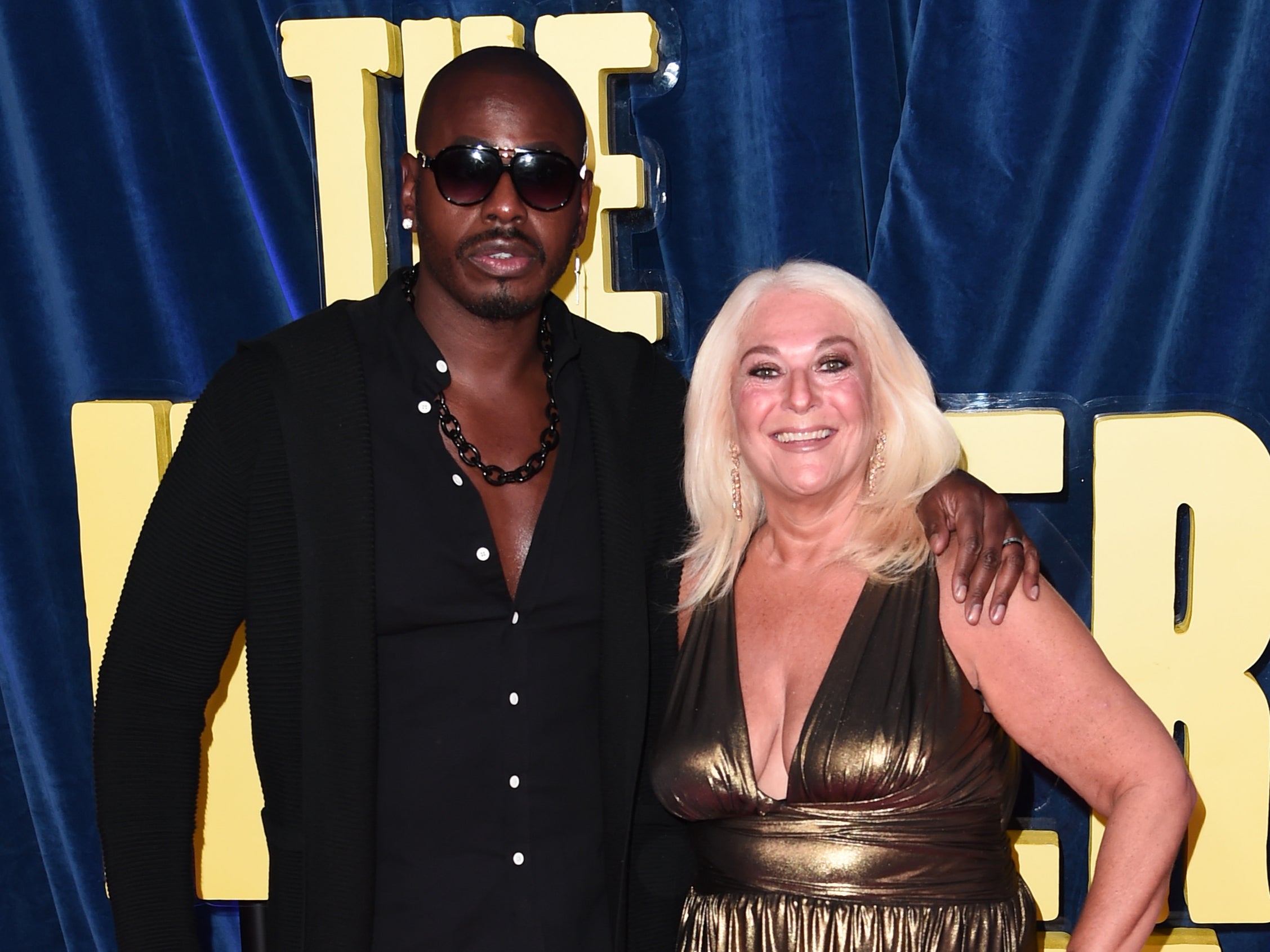 Ben Ofoedu and Vanessa Feltz attend "The Harder They Fall" World Premiere during the 65th BFI London Film Festival at The Royal Festival Hall on October 06, 2021