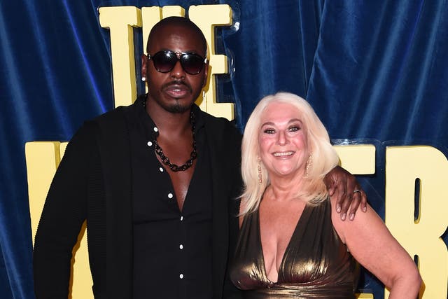 <p>Ben Ofoedu and Vanessa Feltz attend "The Harder They Fall" World Premiere during the 65th BFI London Film Festival at The Royal Festival Hall on October 06, 2021</p>