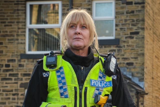 <p>Sarah Lancashire playing Catherine Cawood in Happy Valley</p>