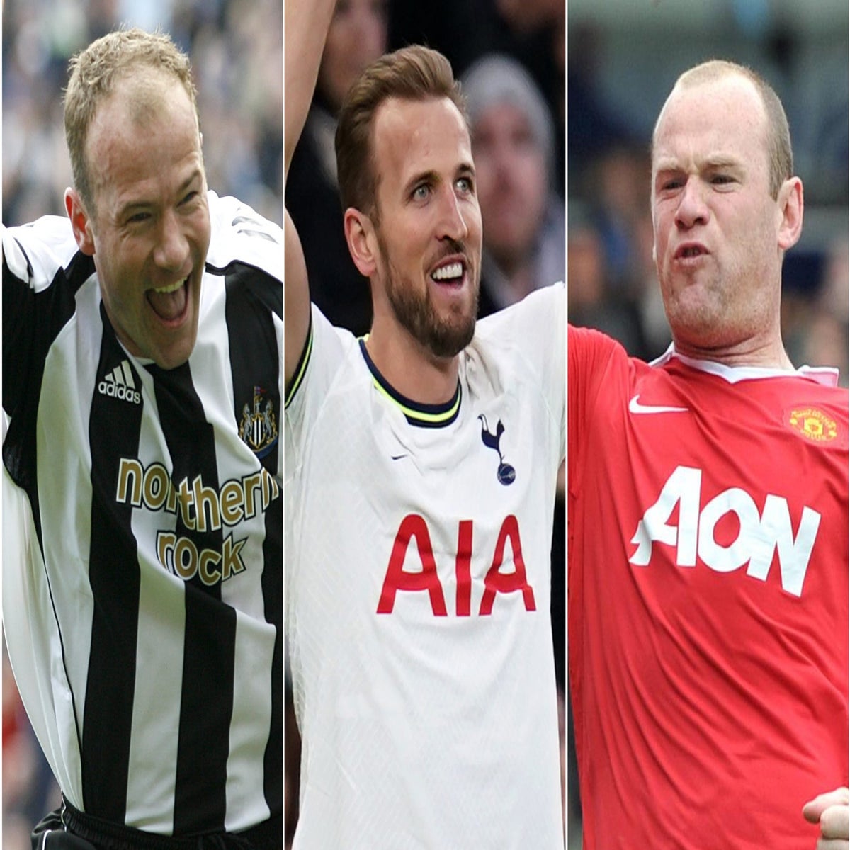 You can't beat Wayne Rooney!' - Tottenham star Harry Kane sits OUTSIDE  top-five Premier League strikers behind Man United legend and Newcastle  icon Shearer