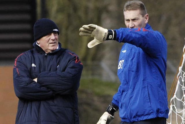 Billy Thomson with former Rangers manager Walter Smith (Danny Lawson/PA)