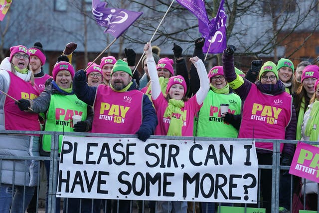 Teachers have taken part in industrial action across Scotland since November (Andrew Milligan/PA)