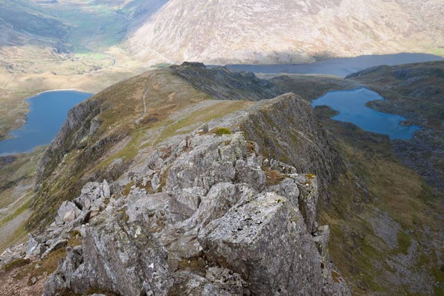 A view down the ridge of Y Gribin (Julian Cartwright/Alamy/PA)