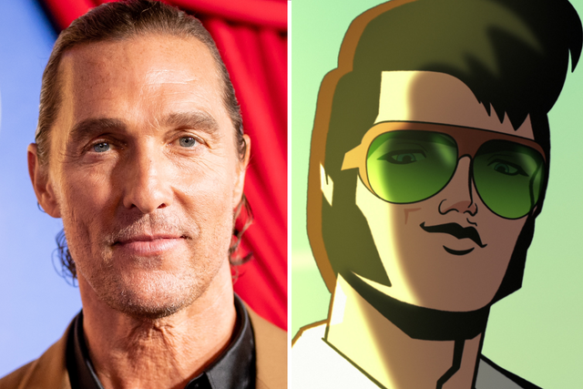 <p>Matthew McConaughey and ‘Agent Elvis’</p>