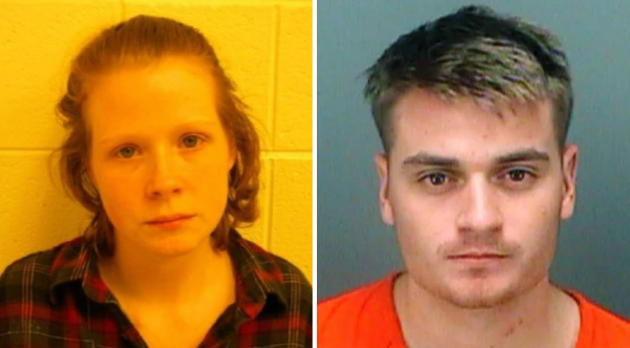 Sarah Clendaniel and Brandon Russell, the founder of the neo-Nazi group Atomwaffen, in mug shots