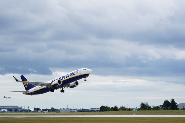 <p>Ryanair crew were alerted to the situation after hearing a call for the fire service to attend (Niall Carson/PA)</p>