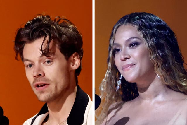 <p>Harry Styles beat Beyoncé to the evening’s top prize despite a record-breaking evening for the latter</p>