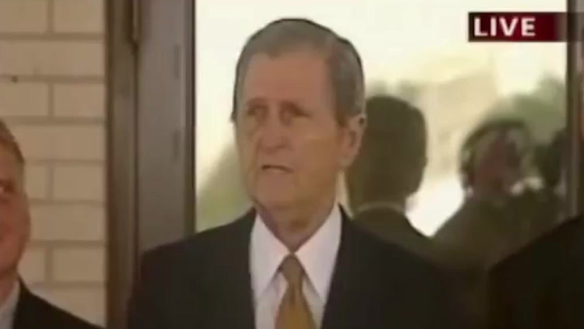 Moment Harry Whittington apologises to Dick Cheney after former vice president shot him in face