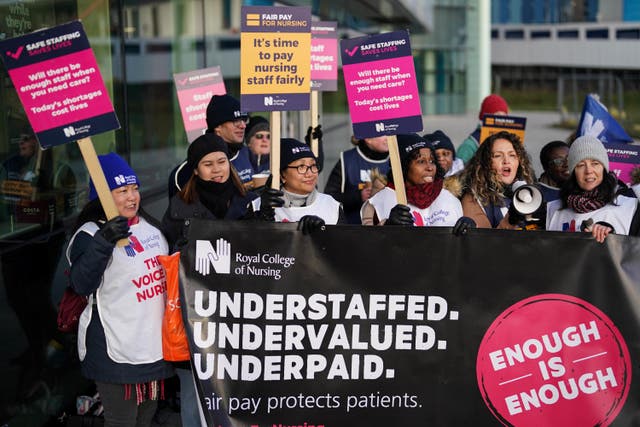 The NHS is preparing for further to disruption to services as nurses walk out again in their bitter dispute over pay (Jacob King/PA)