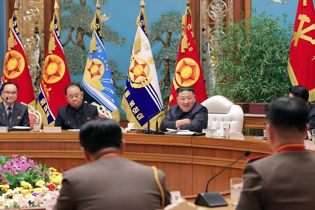<p>North Korean leader Kim Jong-un attends a meeting of the ruling Workers Party’s Central Military Commission in Pyongyang</p>