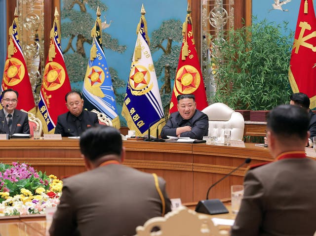 <p>North Korean leader Kim Jong-un attends a meeting of the ruling Workers Party’s Central Military Commission in Pyongyang</p>