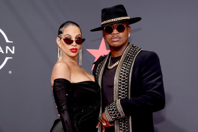 <p>Crystal Smith and Ne-Yo attend the 2022 BET Awards at Microsoft Theater on June 26, 2022</p>