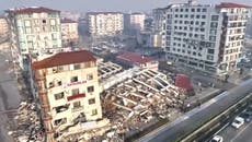 Turkey earthquake: Aerial views capture buildings reduced to rubble