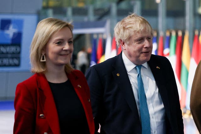 <p>Liz Truss and Boris Johnson</p>