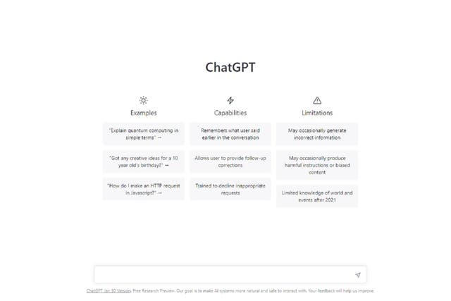 First launched late last year, ChatGPT has become an online sensation because of its ability to hold natural conversations but also to generate speeches, songs and essays (Screengrab/PA)