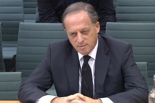 <p>BBC chairman Richard Sharp appearing before the Commons Digital, Culture, Media and Sport (DCMS) Committee (House of Commons/PA)</p>