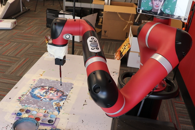 <p>FRIDA, a collaborative robotics and art project at Carnegie Mellon University</p>