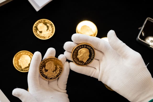 Coins are assessed at Goldsmiths’ Hall in London, during the Trial of the Pyx, a judicial ceremony to ensure that newly minted coins from the Royal Mint conform to their required specifications (Aaron Chown/PA)