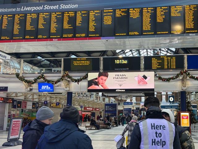 <p>Busy times: Liverpool Street Station in the City of London </p>