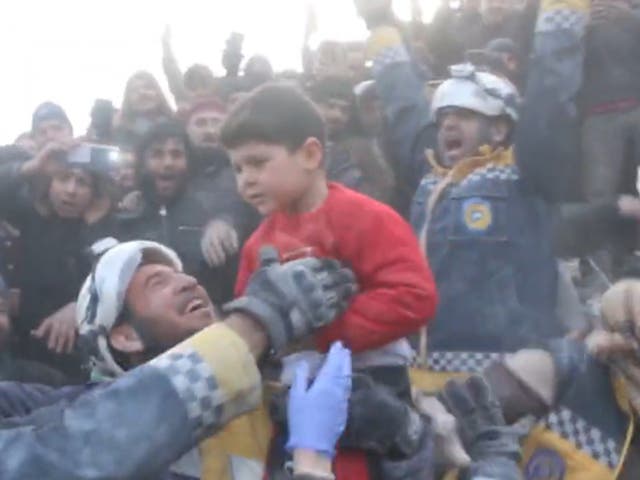 <p>A screenshot from a video released by the White Helmets on Tuesday 7 Feb 2023</p>