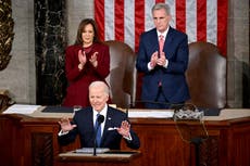 State of the Union 2023 – live: Biden hits back at GOP heckling as Kevin McCarthy refuses to applaud speech