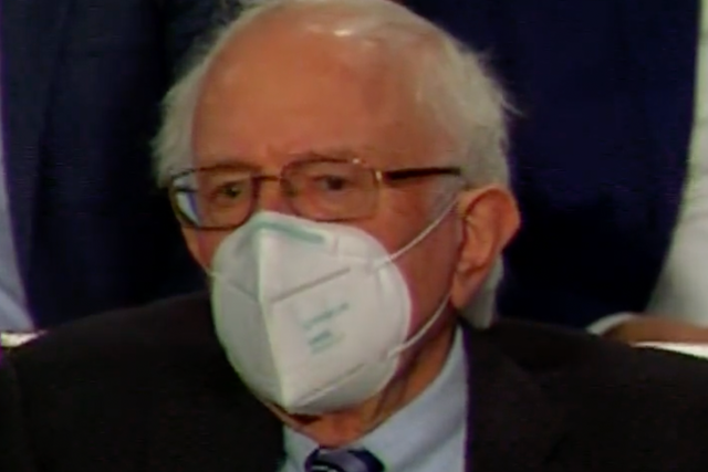 <p>Bernie Sanders at the 2023 State of the Union</p>