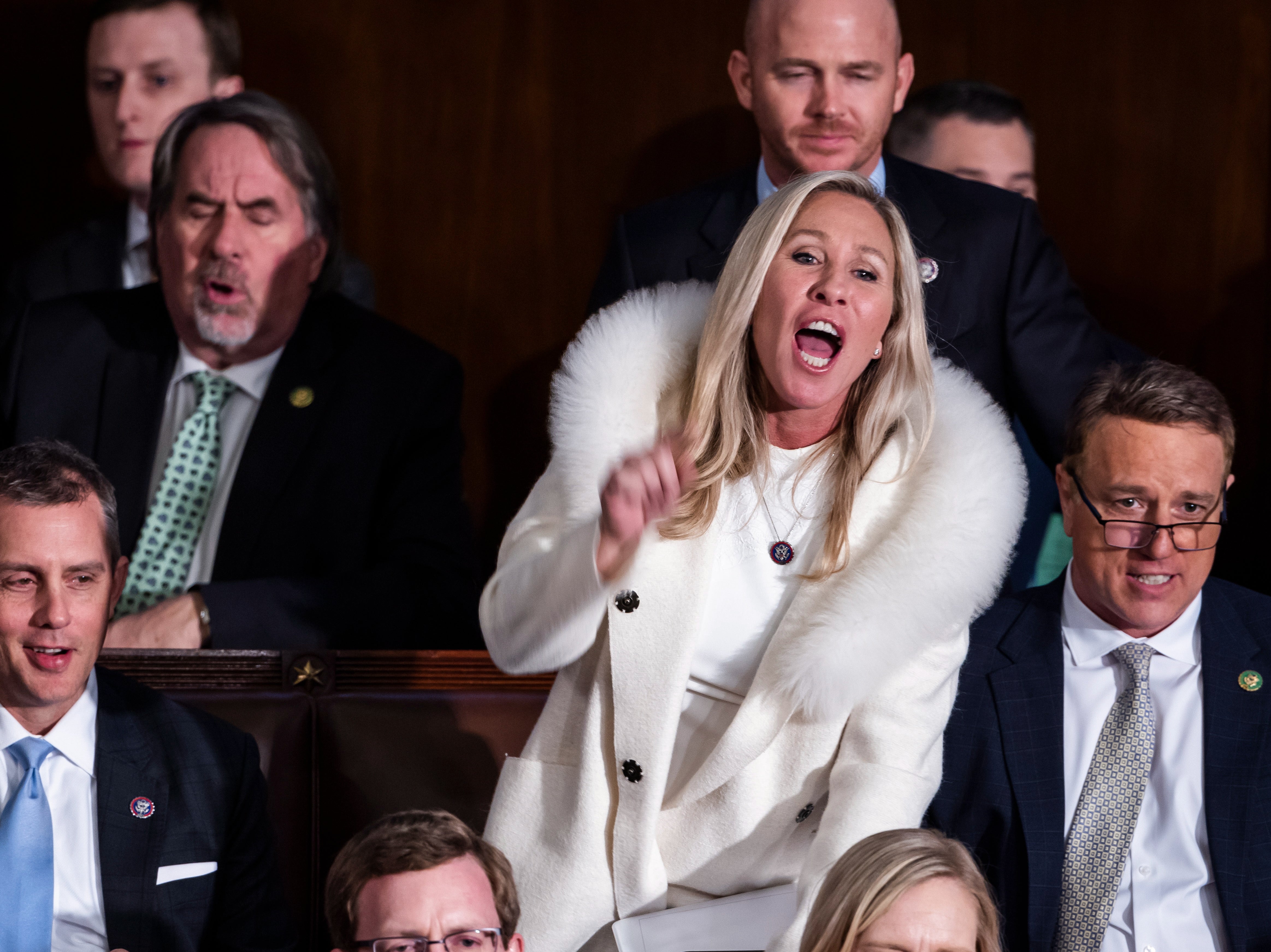 Georgia Republican Marjorie Taylor Greene heckles during Joe Biden’s State of the Union