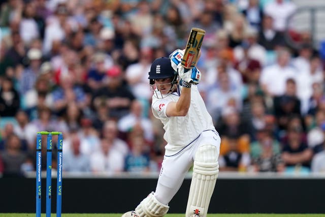 Harry Brook launched nine sixes before falling for 97 as England kicked off their tour of New Zealand with a typically assertive batting performance in Hamilton (John Walton/PA)