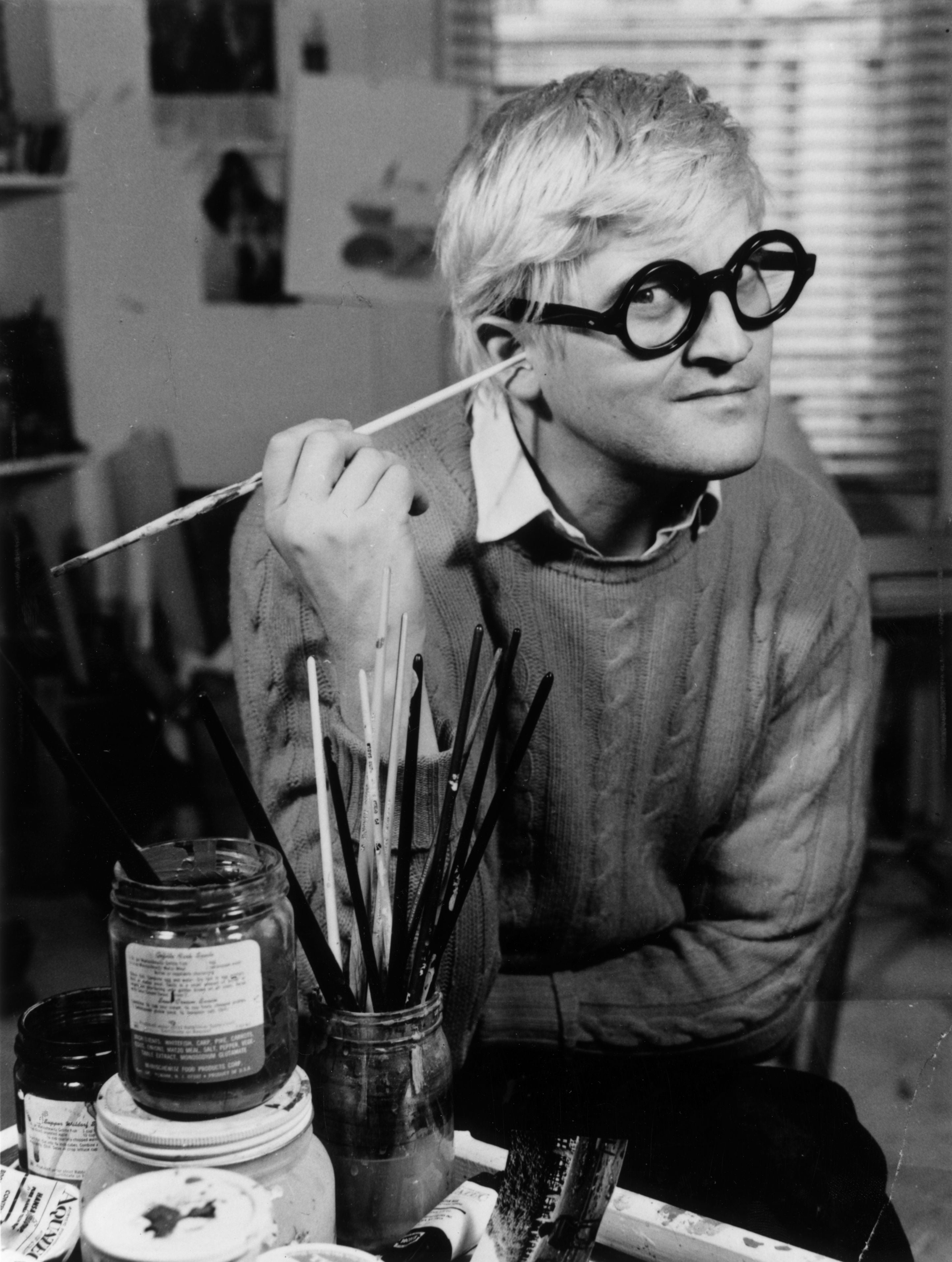Hockney in his studio, 1971