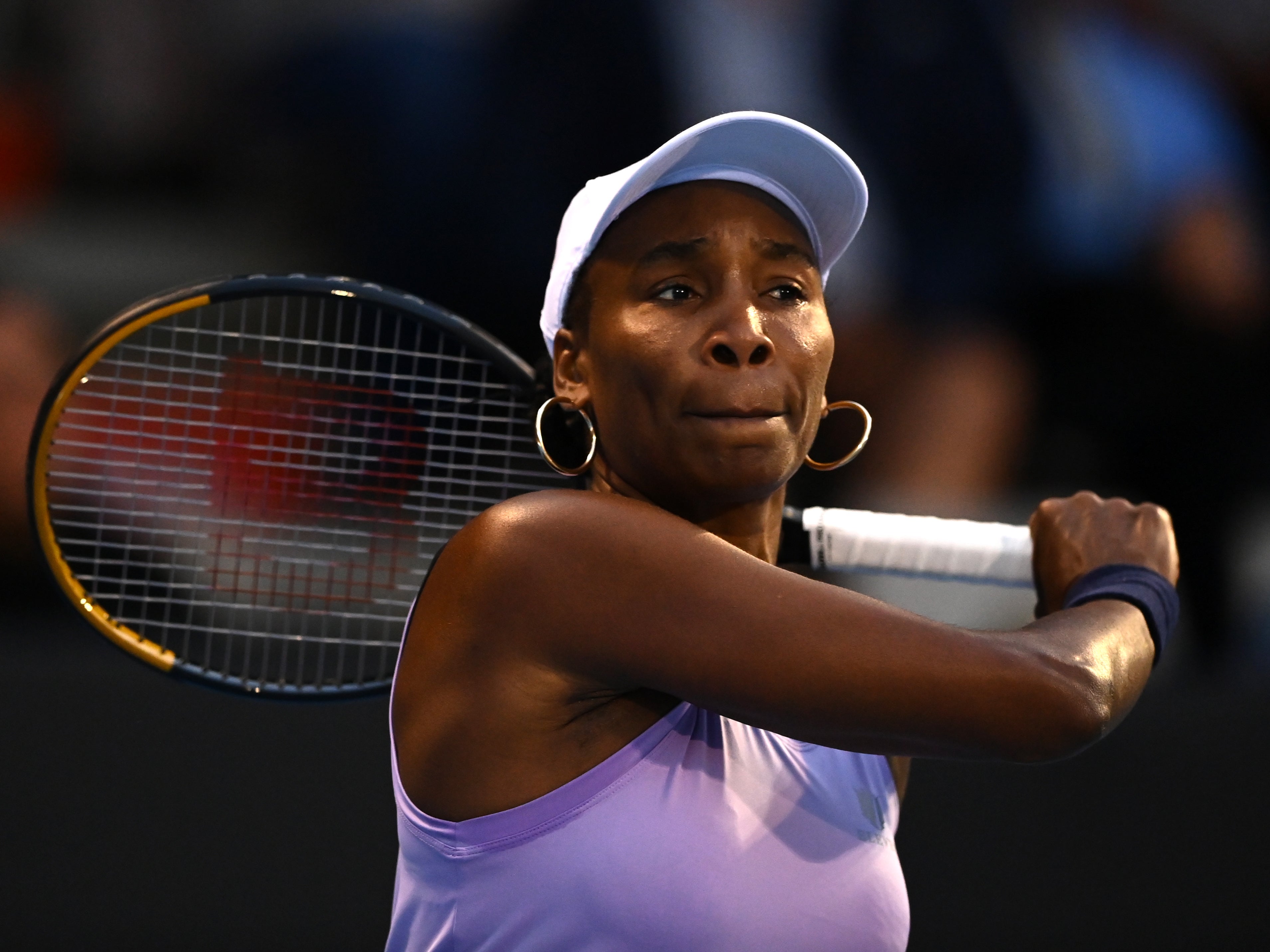Venus Williams suffered a hamstring injury at the Auckland Classic