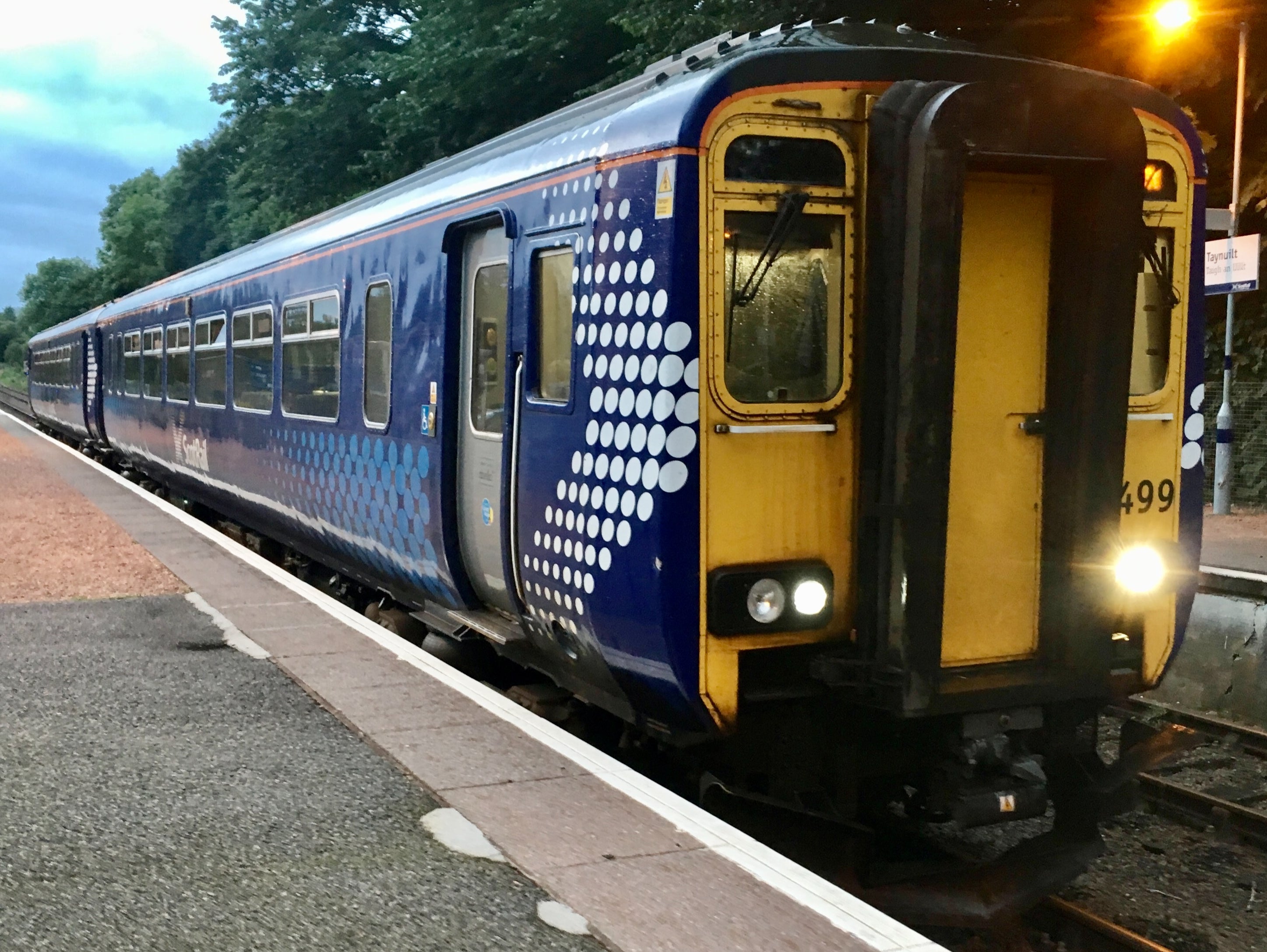 Going cheap: ScotRail train at Taynuilt station on the line from Glasgow to Oban