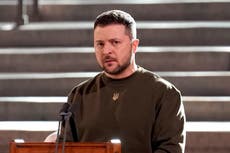 Ukraine – live: ‘Evil will crumble’ says Volodymyr Zelensky, as he thanks Britain for support