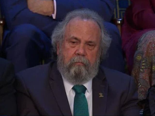 <p>Doug Griffin looks on from the gallery during the State of the Union </p>