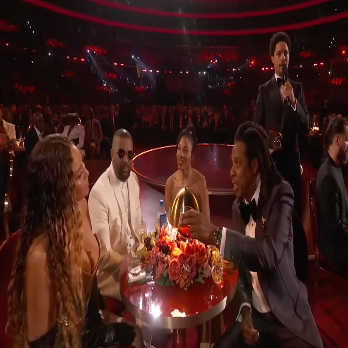 Grammy Awards 2023:Adele enjoys a superstar toast with Beyonce and Jay-Z